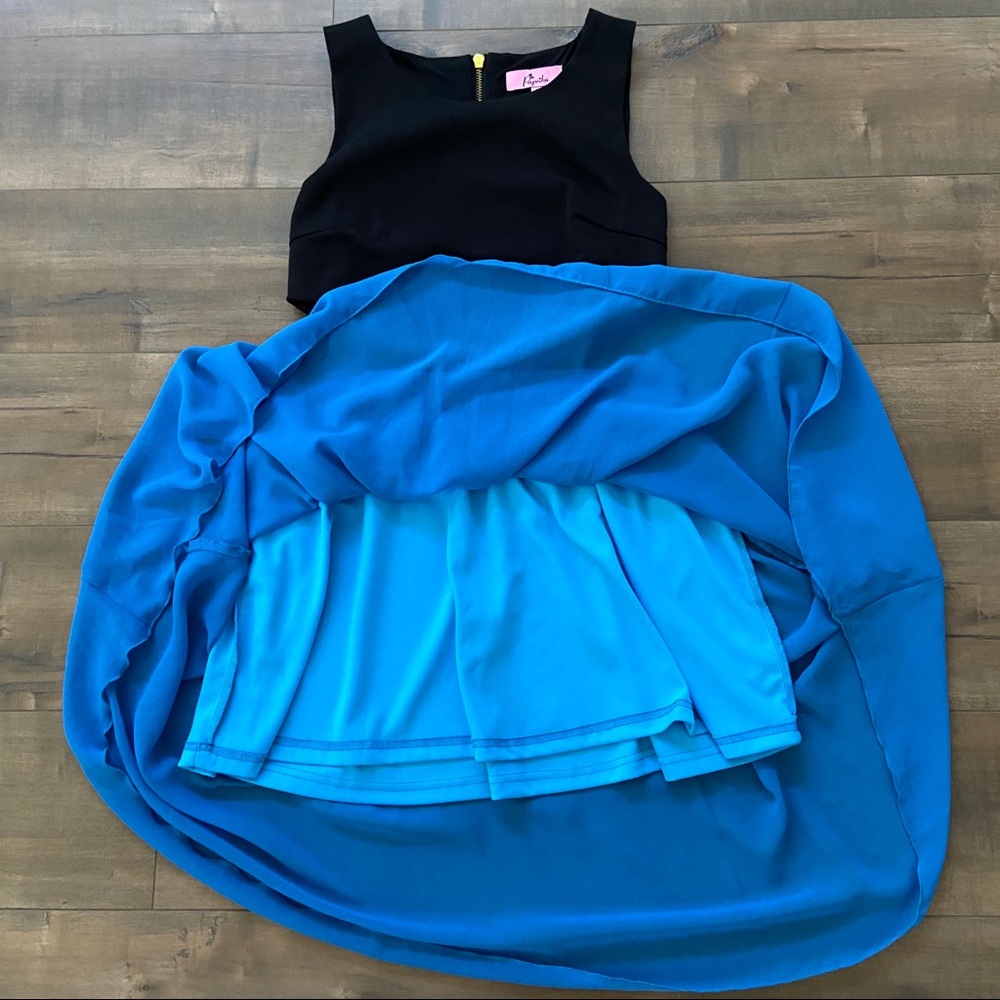 {Paprika} Dress ASOS Size 8 High Low Black Blue - Picture 6 of 7